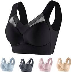 MUGUOY 1or2PCS Wmbra Posture Correcting Bra, Zenchic Bra-Summer Push up Wireless Bra, Ergonomic Comfort Crossover Bra for Women (as3, Alpha, 6X_l, Regular, Regular, Black) von MUGUOY