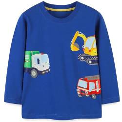 Jungen Langarmshirt Bagger Pullover 100% Baumwolle Kinder Truck Baumwolle Kinder Langarm T-Shirts 116 von MUJOQE