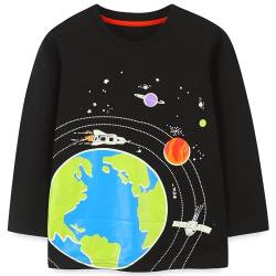 Kinder Jungen Langarmshirt Baumwolle Casual Baby Cartoons Longsleeve Tops Fluoreszenz T-Shirts 110 von MUJOQE