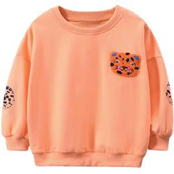 MUJOQE Kinder Mädchen Pullover Baumwolle Tiger Sweatshirt Langarm Winter Kleidung Langarmshirt Tops 104 von MUJOQE