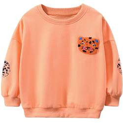 MUJOQE Kinder Mädchen Pullover Baumwolle Tiger Sweatshirt Langarm Winter Kleidung Langarmshirt Tops 122 von MUJOQE