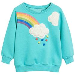 MUJOQE Mädchen Sweatshirt für Kinder Baumwolle Pullover Casual Jumper Kleinkind Langarm Regenbogen Kleidung 92 von MUJOQE