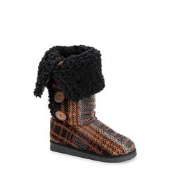 MUK LUKS Damen Malena Stiefel, Black Plaid, 39 EU von MUK LUKS