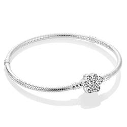 MULA Damen Armband für Charm Beads Perle Anhänger 925 Sterlingsilber Schlangenkette von MULA