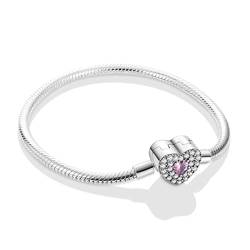 MULA Damen Armband für Charm Beads Perle Anhänger 925 Sterlingsilber Schlangenkette von MULA