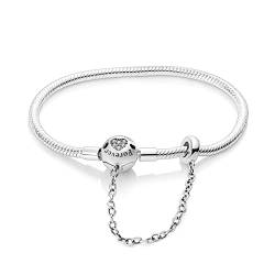 MULA Damen Armband für Charm Beads Perle Anhänger 925 Sterlingsilber Schlangenkette von MULA