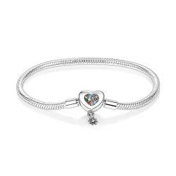 MULA Damen Armband für Charm Beads Perle Anhänger 925 Sterlingsilber Schlangenkette von MULA