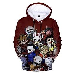 MULIZHE Dead by Daylight 3D gedruckte Hoodie-Karikatur-Muster-Sweatshirt-Lange Hülsen-runder Ansatz-beiläufige Jacke Männer und Frauen-Liebhaber-Feiertags-Baumwollpullover -XL von MULIZHE