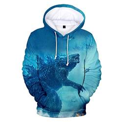 MULIZHE Godzilla 3D gedruckte lässige Unisex Sport Hoodie einfache und Bequeme Lange Ärmel -M von MULIZHE