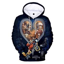 MULIZHE Kingdom Hearts 3D-Gedruckter Hoodie für Männer und Frauen mit lässigem Sportmuster und Kapuzenpullover mit Kordelzug -XL von MULIZHE