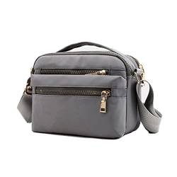 MULTIONS Damen Crossbody Tasche, Multi Pocket Messenger Bag Schultertasche Reisetasche Handtaschen für Männer & Frauen Geeignet Shopping Reise Termin Wandern Täglich, grau, M, Klassisch von MULTIONS