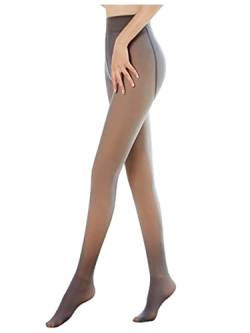 MUMZUGI Warme Leggings für Damen Gefüttert Thermische Dehnbare Leggings Hohe Taille Stretch Hose, Braun, 300g von MUMZUGI