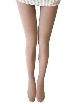 MUMZUGI Warme Leggings für Damen Gefüttert Thermische Dehnbare Leggings Hohe Taille Stretch Hose, Hautfarbe-2, 300g von MUMZUGI