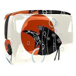 Kulturbeutel mit Tauben-Silhouette, transparente Reisetaschen für Toilettenartikel – transparente Make-up-Taschen, transparente Kosmetiktaschen, Reisetasche, Mehrfarbig 2, 18.5x7.5x13cm/7.3x3x5.1in von MUOOUM