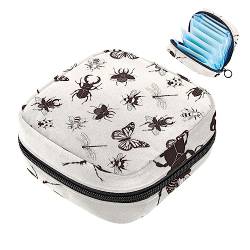 MUOOUM Menstruationspolster Tasche Reißverschluss Damenbinde Tasche Tampons Sammeln Taschen für Frauen Mädchen (Sommer Tiermuster) von MUOOUM
