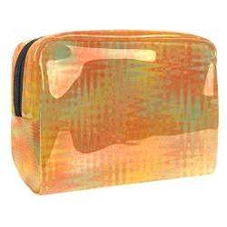 Transparente Reisetaschen für Toilettenartikel, leichte transparente Kulturtasche, gelb-orange, Batikfärbung, Mehrzweck-Kosmetiktasche, transparente Tasche für Reisen, Mehrfarbig 1, von MUOOUM