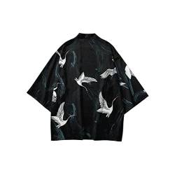 MUOUEAOU Japanischer Kimono Cape 3D Druck Kimono Mäntel Für Herren Unisex Lockerer Umhang Mit Offener Vorderseite Und 3/4-Ärmeln Für Teenager (8,4XL) von MUOUEAOU