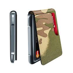 MURADIN Schlanker RFID-blockierender Metall-Kartenhalter, Taktische minimalistische Brieftasche für Männer, Elegante Bifold Herren-Geldbörse mit Geldclip (Camouflage) von MURADIN