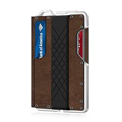 MURADIN Taktische minimalistische Brieftasche für Männer, schlanker RFID-blockierender Metall-Kartenhalter, Elegante Bifold Herren-Geldbörse mit Geldclip (Crazy Horse) von MURADIN