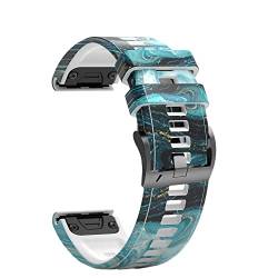 MURVE Smartwatch-Armband für Garmin Fenix 7 7X 6 6XPro 5X 5 Plus 3HR Descent MK2, Schnellverschluss-Armband, bedrucktes Silikonarmband, 22 mm, 26 mm, 22mm Fenix 6-6Pro, Achat von MURVE