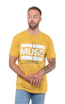 MUSE T Shirt Origin of Symmetry Nue offiziell Herren Orange Gelb Mineral Wash XL von MUSE