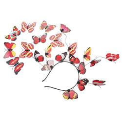 MUSISALY 1 Set Schmetterlings Stirnband Haarspangen Für Damen Haarspangen Schmetterlings Fascinator Party Kopfschmuck Damen Stirnbänder Schmetterlings Haarband Party Kostüm von MUSISALY