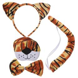 MUSISALY 1 Set Tiger Stirnband Nase Tiger Stirnbänder Für Frauen Ohren Stirnband Für Frauen Tiger Kostüm Zubehör Tigerohren Erwachsene Tigerohren Und Kinderohren von MUSISALY