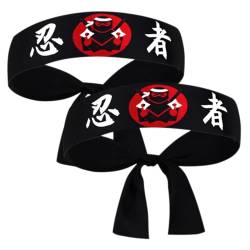 MUSISALY 2 Stück Ninja Druck Stirnband Kochgeschenk Wiederverwendbares Japanisches Stirnband Atmungsaktiv Karate Kopfband Dekorative Koch Stirnbänder Dekorative Karate Stirnbänder von MUSISALY