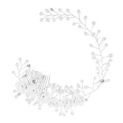 MUSISALY Perlenblumenkamm Damen Stirnbänder Für Haare Damen Haargummis Haarband Stirnbänder Damen Stirnband Hochzeit Kopfbedeckung Für Braut Blumen Polymer Ton Schmuck von MUSISALY