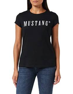 MUSTANG Damen Alina C Logo Tee 1013222 T-Shirt, Black 4142, S von MUSTANG