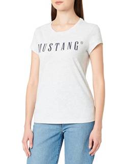 MUSTANG Damen Alina C Logo Tee T-Shirt, Light Grey Melange 4141, 4XL von MUSTANG