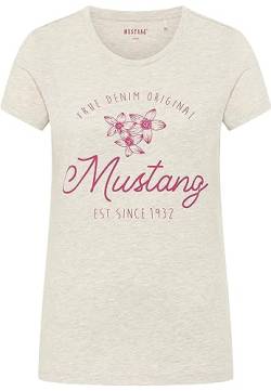 MUSTANG Damen Style Alina C Print T-Shirt, Light Grey Melange 4141, Small von MUSTANG