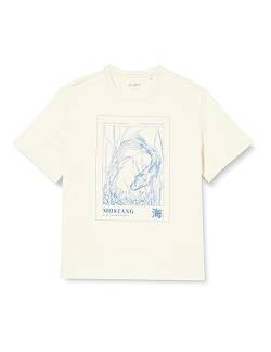 MUSTANG Damen Style Alina C Print T-Shirt, Raw Cotton Colour 2082, XL von MUSTANG