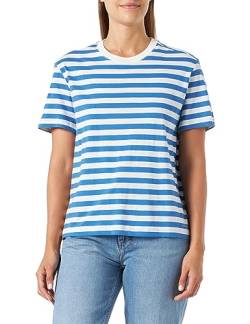 MUSTANG Damen Style Alina C Striped T-Shirt, UMI Stripe Blue 12435, L von MUSTANG