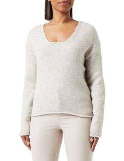 MUSTANG Damen Style Carla V Sweater Pullover, Whisper White Melange 2078 von MUSTANG