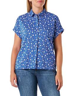 MUSTANG Damen Style ELSA Basic Blouse Bluse, 2312_Discharge_Blue 12440, 44 von MUSTANG