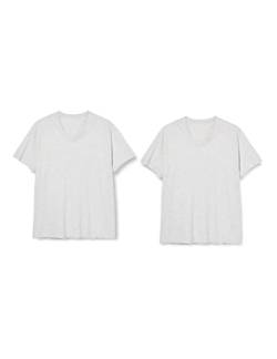 MUSTANG Herren 2-Pack V-Neck 1006170 T-Shirt, Light Grey Melange 4141, S (2er Pack) von MUSTANG