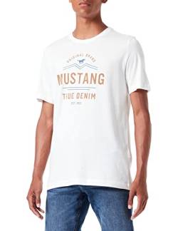 MUSTANG Herren Aaron C Print T-Shirt, Cloud Dancer 2020, XXL von MUSTANG