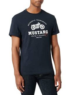 MUSTANG Herren Alex C Print T-Shirt, Sky Captain 5323, L von MUSTANG