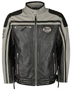 MUSTANG Herren Lederjacke 31021213 Black/Grey 50 von MUSTANG