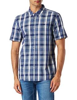 MUSTANG Herren Style Chris Shirt Klassisches Hemd, 2312_Madras Blue_Blue 12449, S von MUSTANG