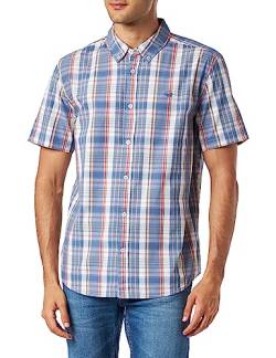 MUSTANG Herren Style Chris Shirt Klassisches Hemd, 2312_Madras Red_Blue 12448, XL von MUSTANG