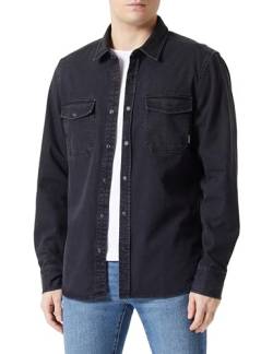 MUSTANG Herren Style Clemens Twill Shirt Klassisches Hemd, Black 4142, XL von MUSTANG
