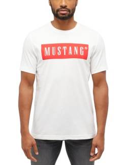 MUSTANG Herren T-Shirt Austin - Regular Fit S-3XL Weiss Schwarz Gün Baumwolle, Größe:M, Farbe:Cannoli Cream 2084 von MUSTANG