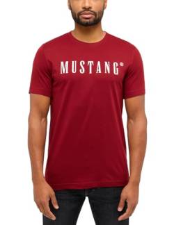 MUSTANG Herren T-Shirt Austin - Regular Fit S-3XL Weiss Schwarz Gün Beige Rot Grau Baumwolle, Größe:L, Farbe:Syrah 7187 von MUSTANG