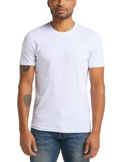 MUSTANG Herren T-Shirt Crew-Neck 2er Pack S - 6XL Schwarz Weiss 100% Baumwolle, Größe:5XL, Farbe:General White 2045-0 von MUSTANG