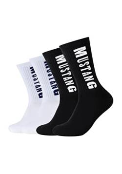 MUSTANG Herren Tennissocken 4er Pack 39/42 black white von MUSTANG