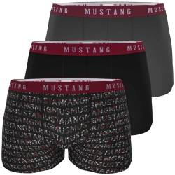 MUSTANG Herren Unterhosen Retro Boxer Print Words 3er Pack, Wäschegröße:XL von MUSTANG