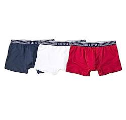 MUSTANG Men's Retro Shorts 3 Pack, Boxer Shorts, Pants, True Denim, S-XL: Colour: Navy/Weiß/Rot | Size: Small von MUSTANG
