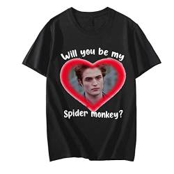 Edward Cullen Will You Be My Spider Monkey Funny Pint T Shirt Men Twilight Saga Movie Cool Gothic T Shirt Tops Black XL von MUTU